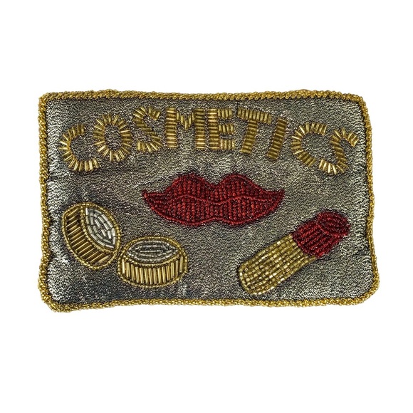 Beaded Cosmetic Makeup Bag - Picture 4 of 12